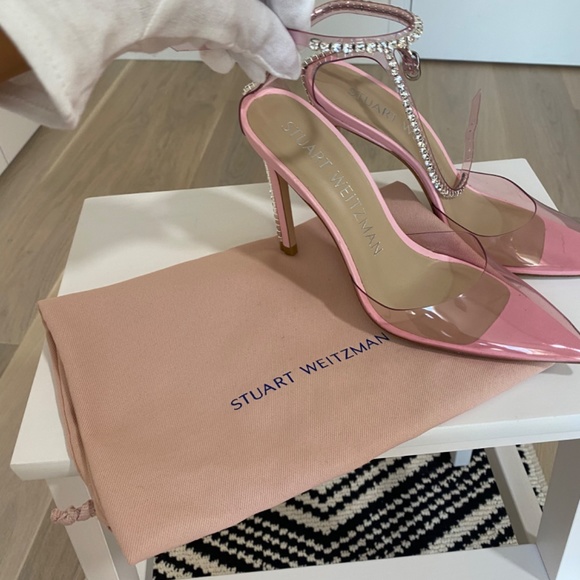 Stuart Weitzman Sparkle Pink Nude Sandals - Picture 6 of 7